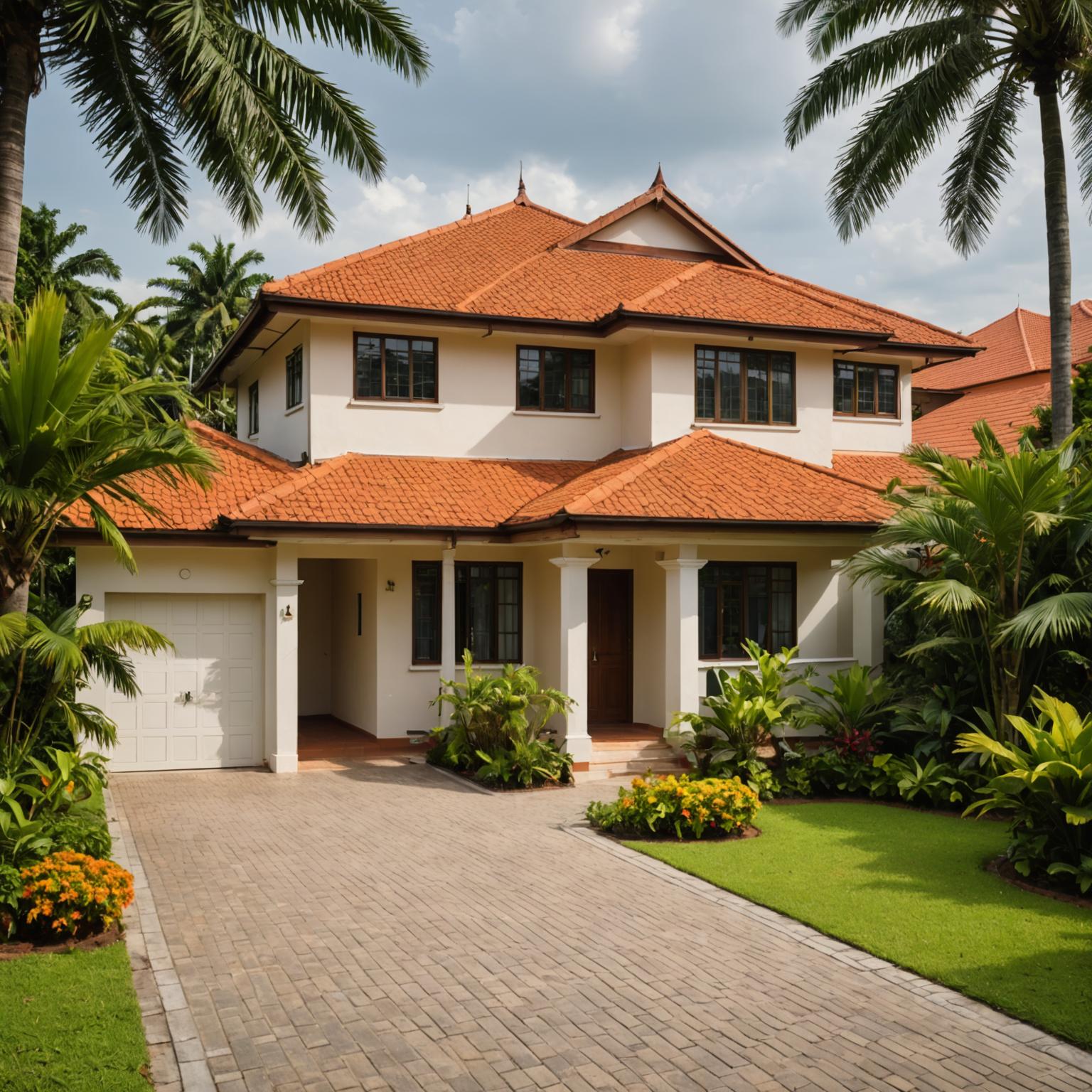 A freshly retiled Malaysian bungalow with new terracotta roof tiles